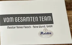 Dankeskarte der Meister feines Fleisch – feine Wurst GmbH
